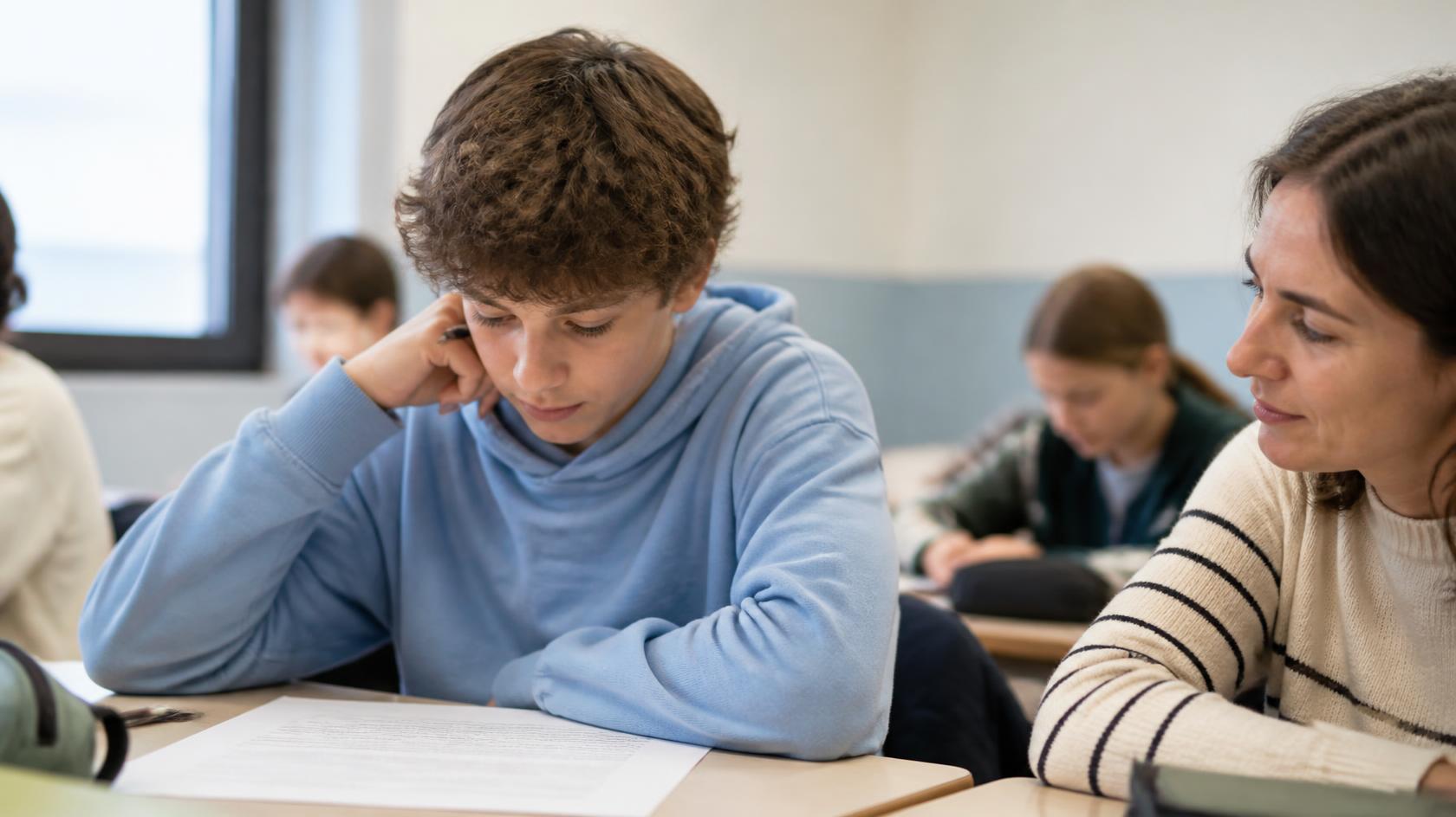 Élève en situation de lecture et d'apprentissage